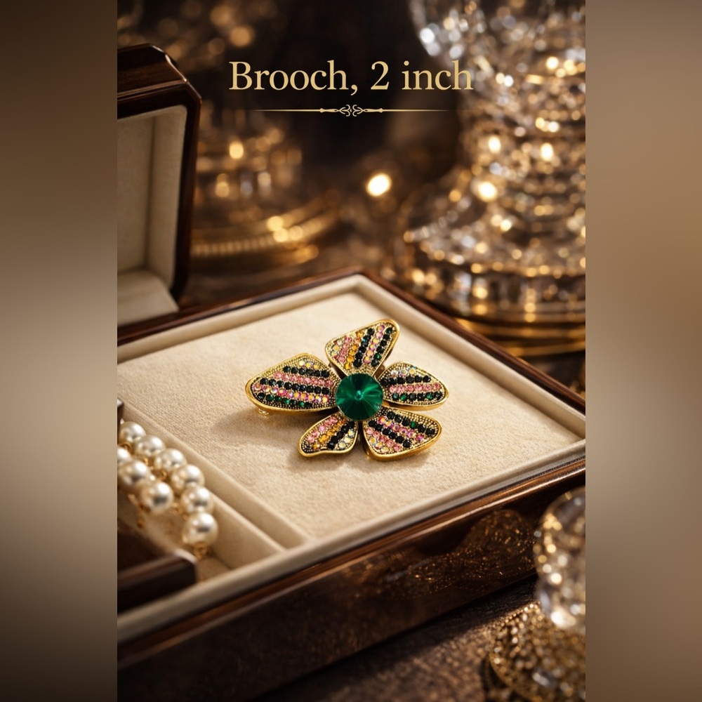 Flower Crystal Brooch